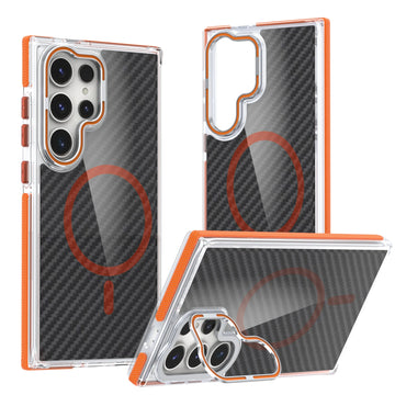 Samsung case with carbon fiber and dedicated lens protection + MagSafe