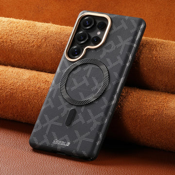 Case Samsung Leather Carbon Fiber MagSafe
