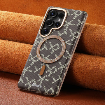 Case Samsung Leather Carbon Fiber MagSafe