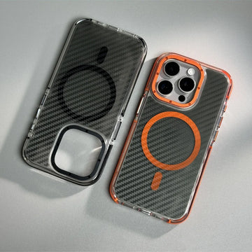 Carbon Fibre Wireless Charging MagSafe Phone Case for iPhone