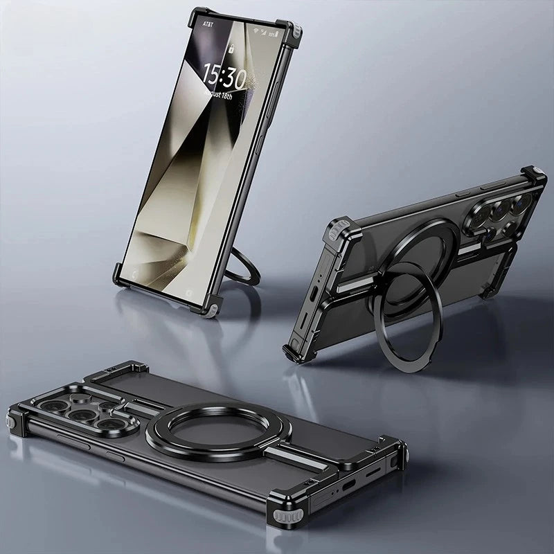 Samsung Case with Anti-Fall Protection made of reinforced Metal + MagSafe