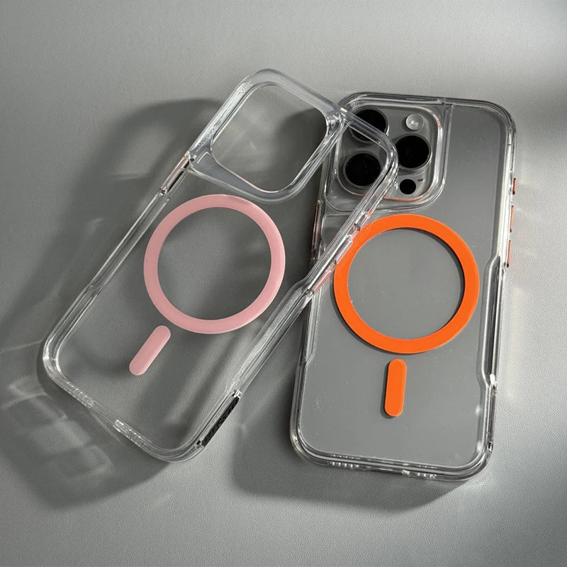 Clear Crystal Anti-Drop MagSafe Phone Case for iPhone