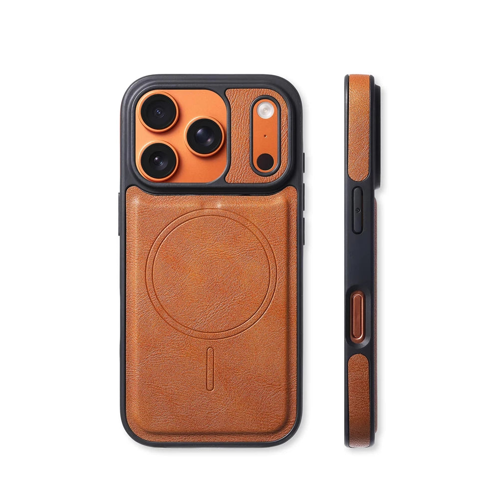 Case iPhone PU Leather MagSafe Shockproof