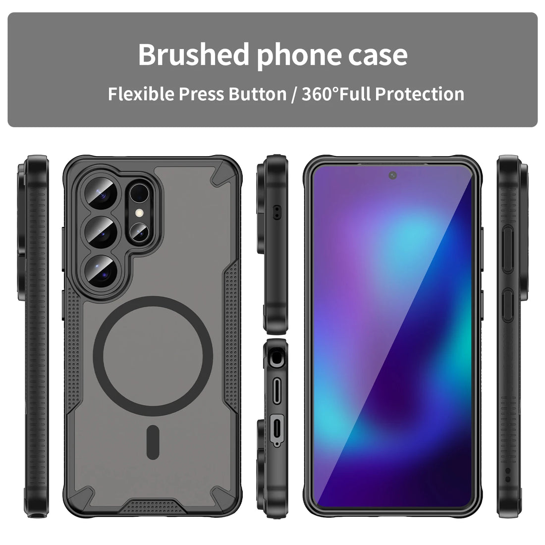 Case Samsung Matte Black Magnetic