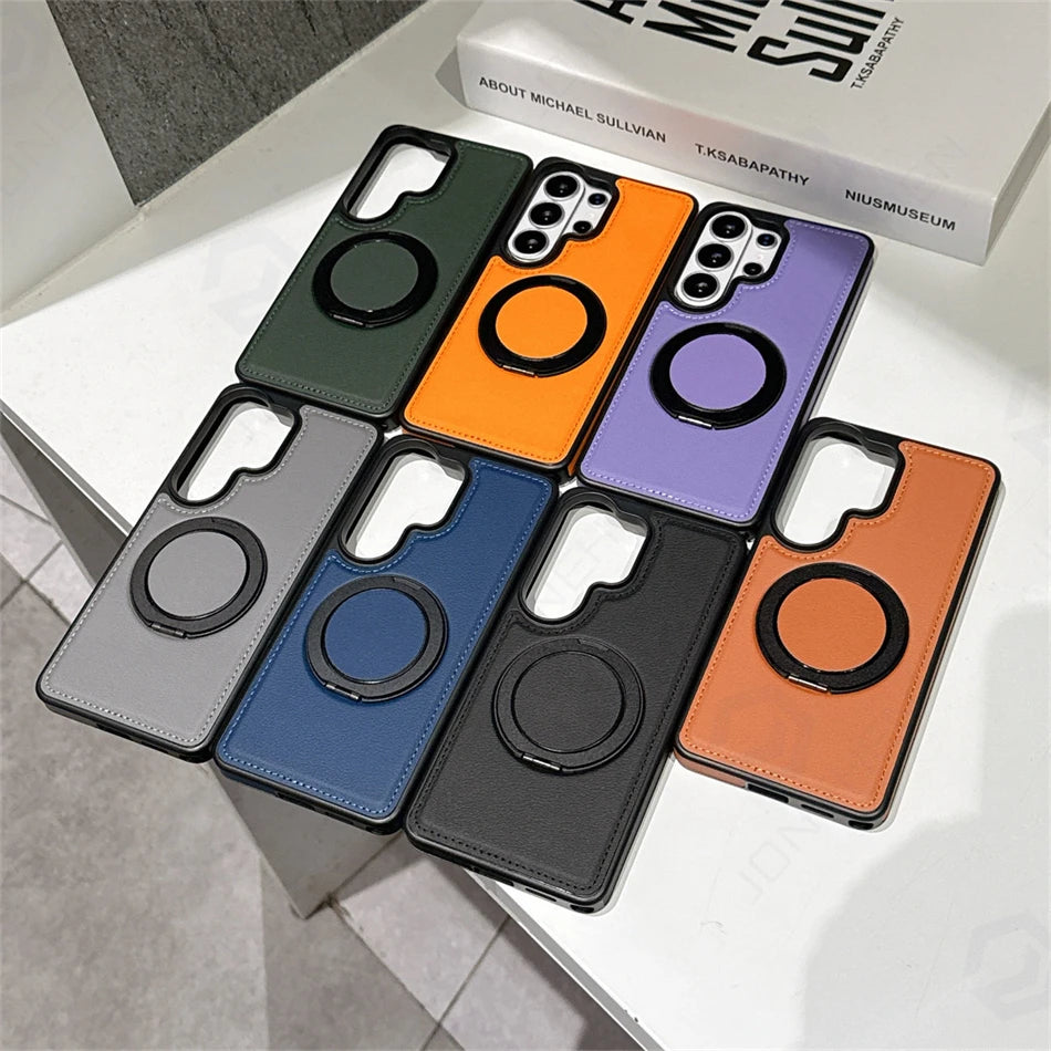 Case Samsung Leather Magnetic Stand